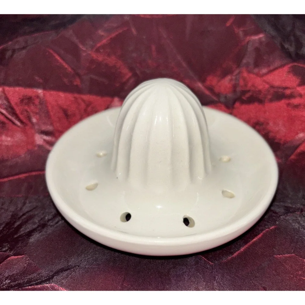 Vintage Mini Ceramic Round‎ Lemon/Lime Juicer Reamer Topper For Mug or Cup EUC